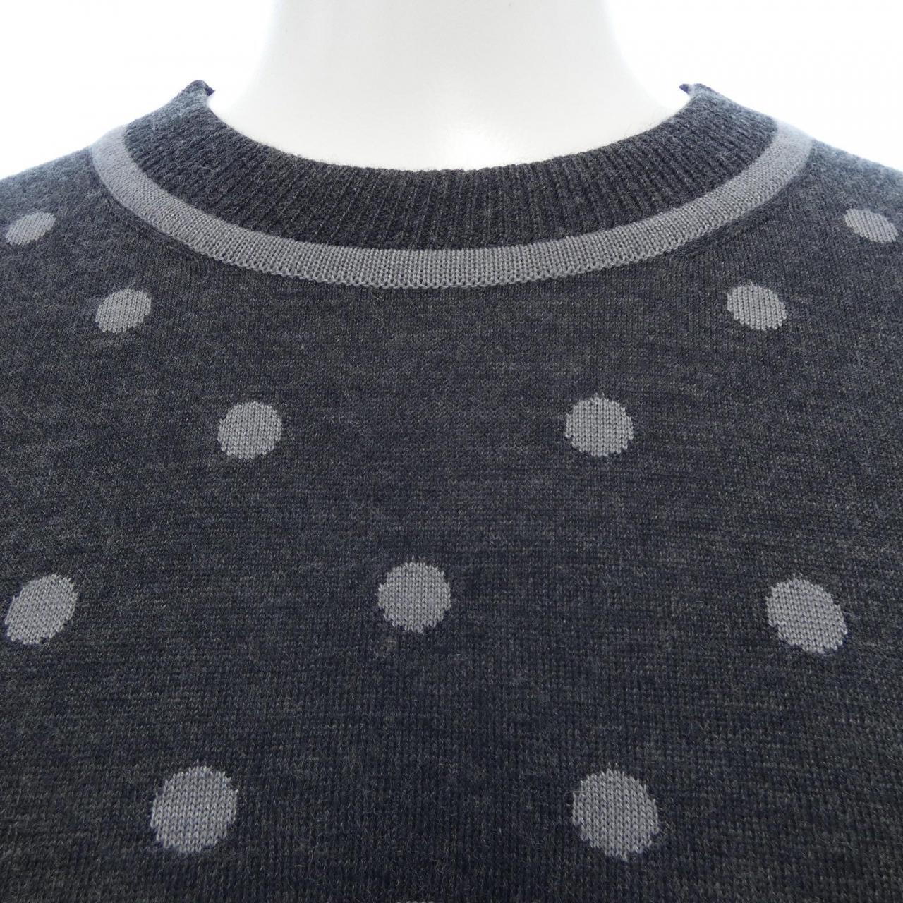 エルメス CLIL-CLAC A POIS ツイルレーヌ シルクカシミヤワンピース38
