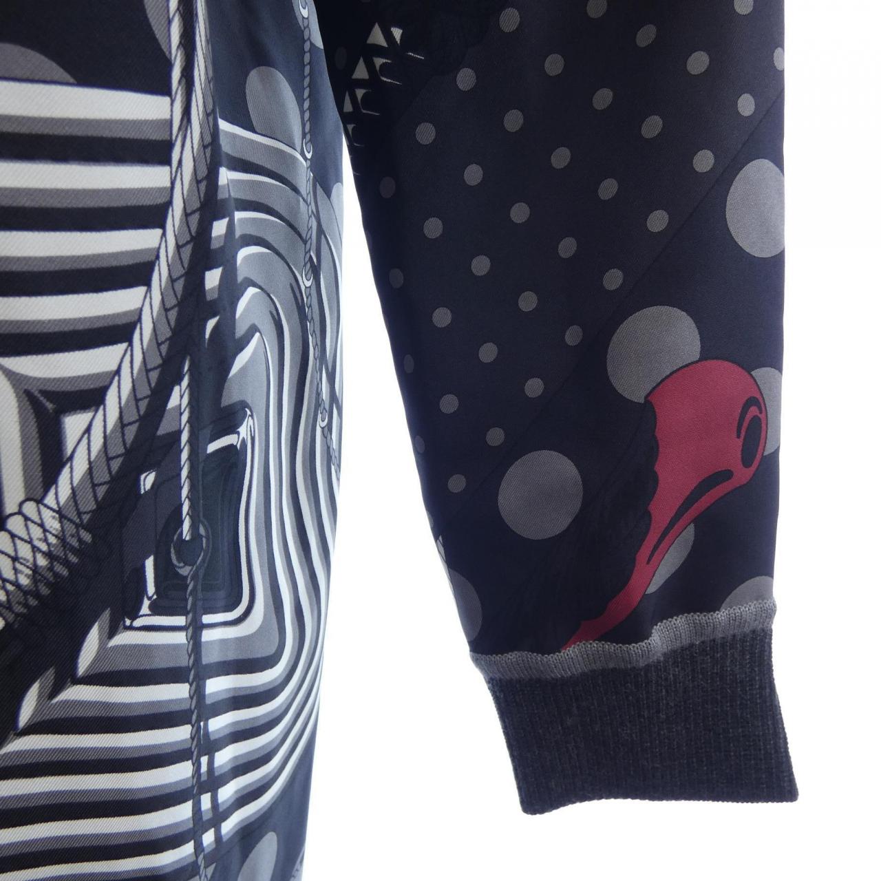 エルメス CLIL-CLAC A POIS ツイルレーヌ シルクカシミヤワンピース38