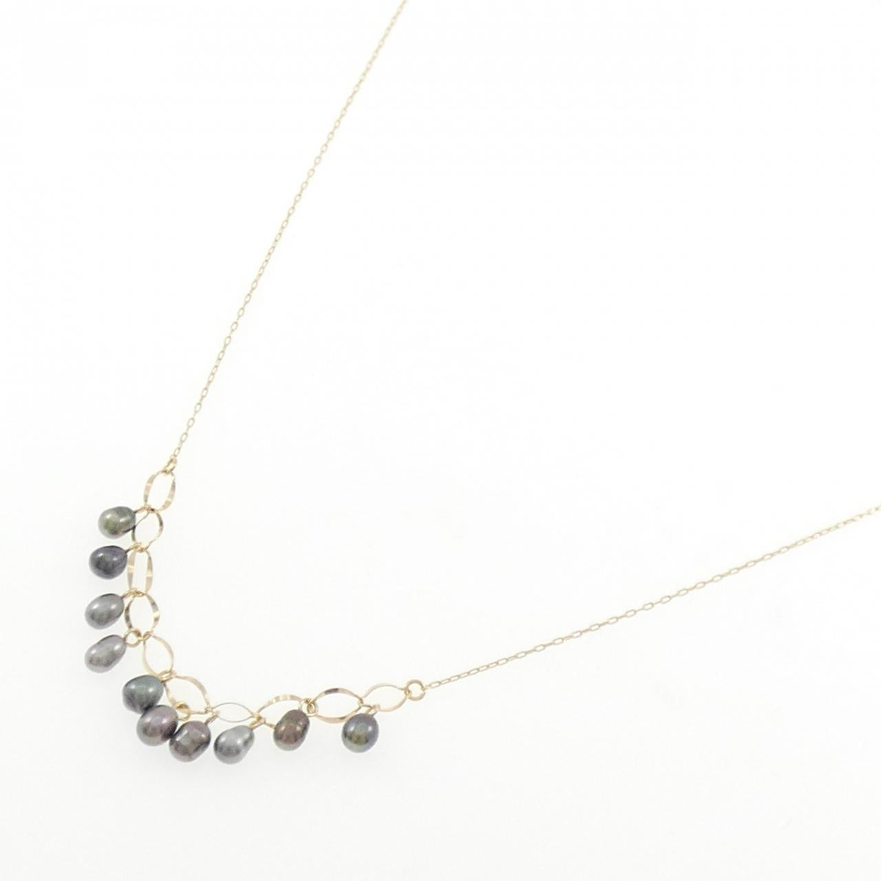 Au750黒蝶パールネックレス