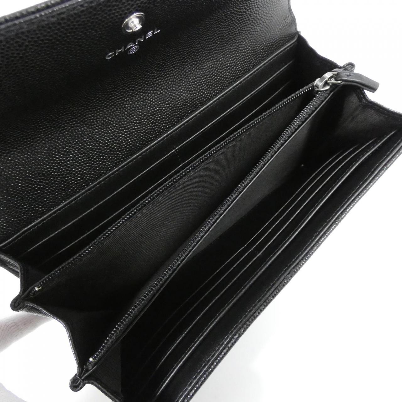 シャネル ボーイシャネル キャビアスキン 長財布
