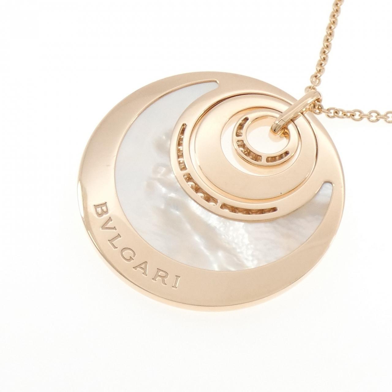 ブルガリ インタルシオ ピンクゴールド マザーオブパール ダイヤモンド ネックレス