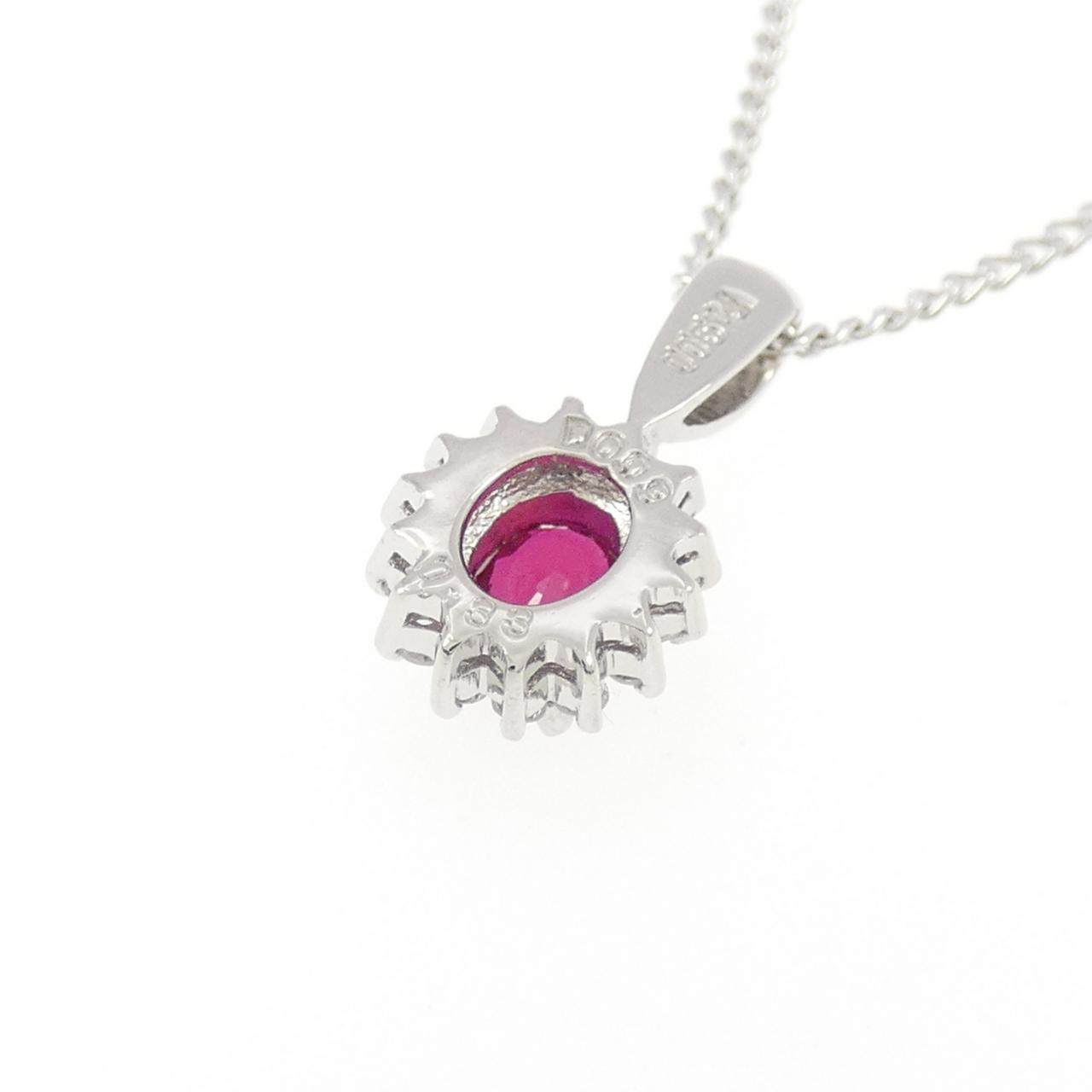 プラチナ 0.33CT ルビーダイヤモンドネックレス