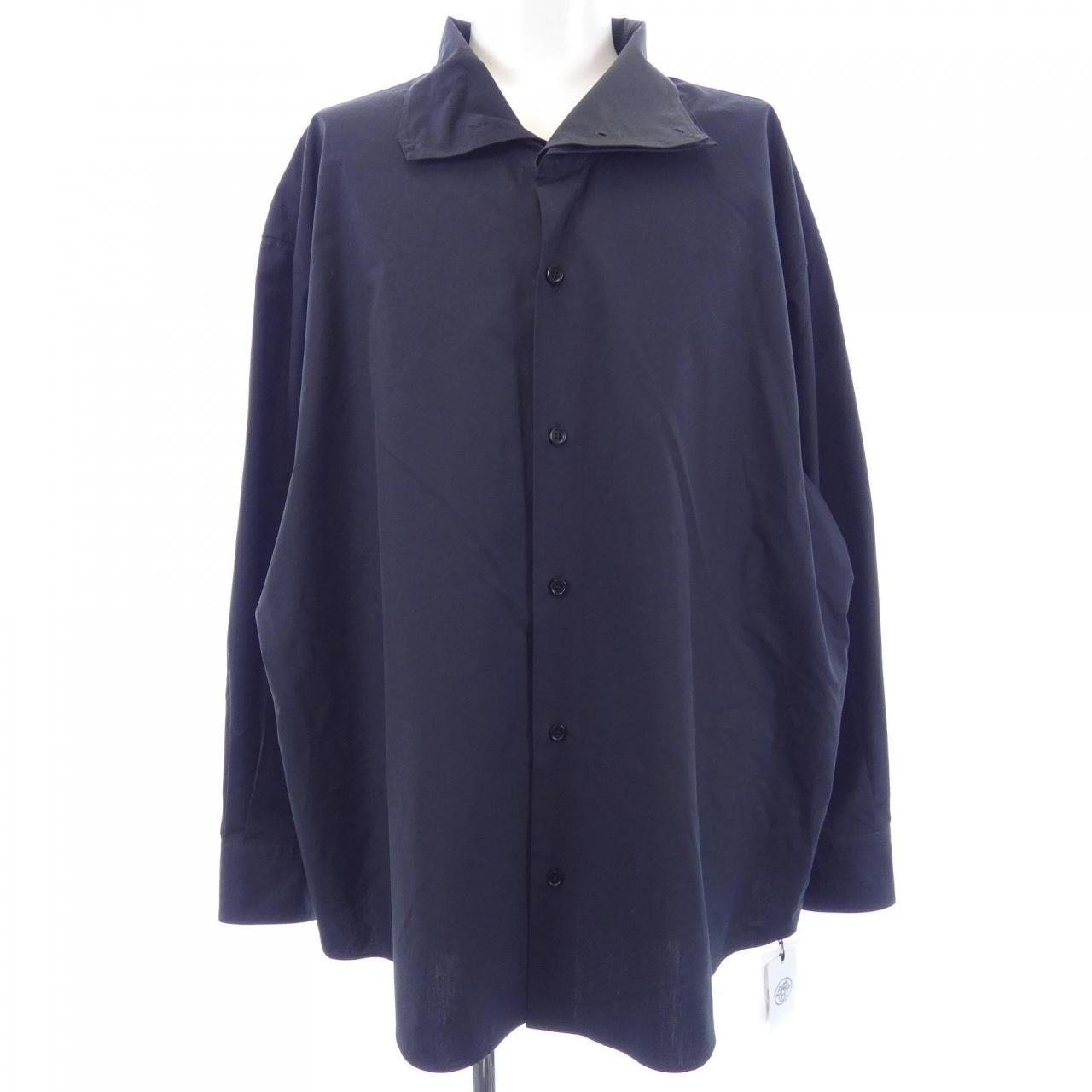 エルメス ボクシーカットダブルハイカラー コットンシャツ