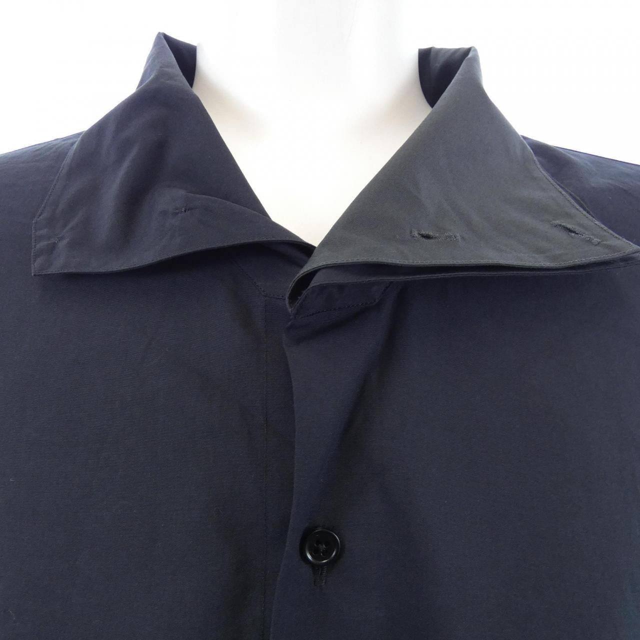 エルメス ボクシーカットダブルハイカラー コットンシャツ