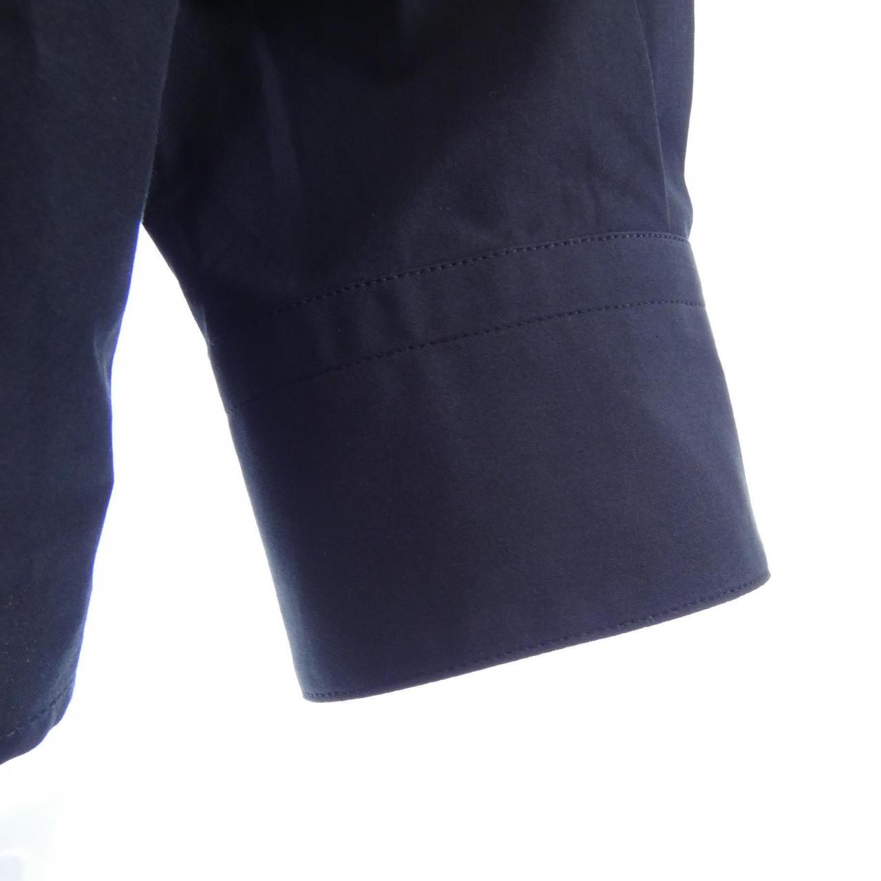 エルメス ボクシーカットダブルハイカラー コットンシャツ