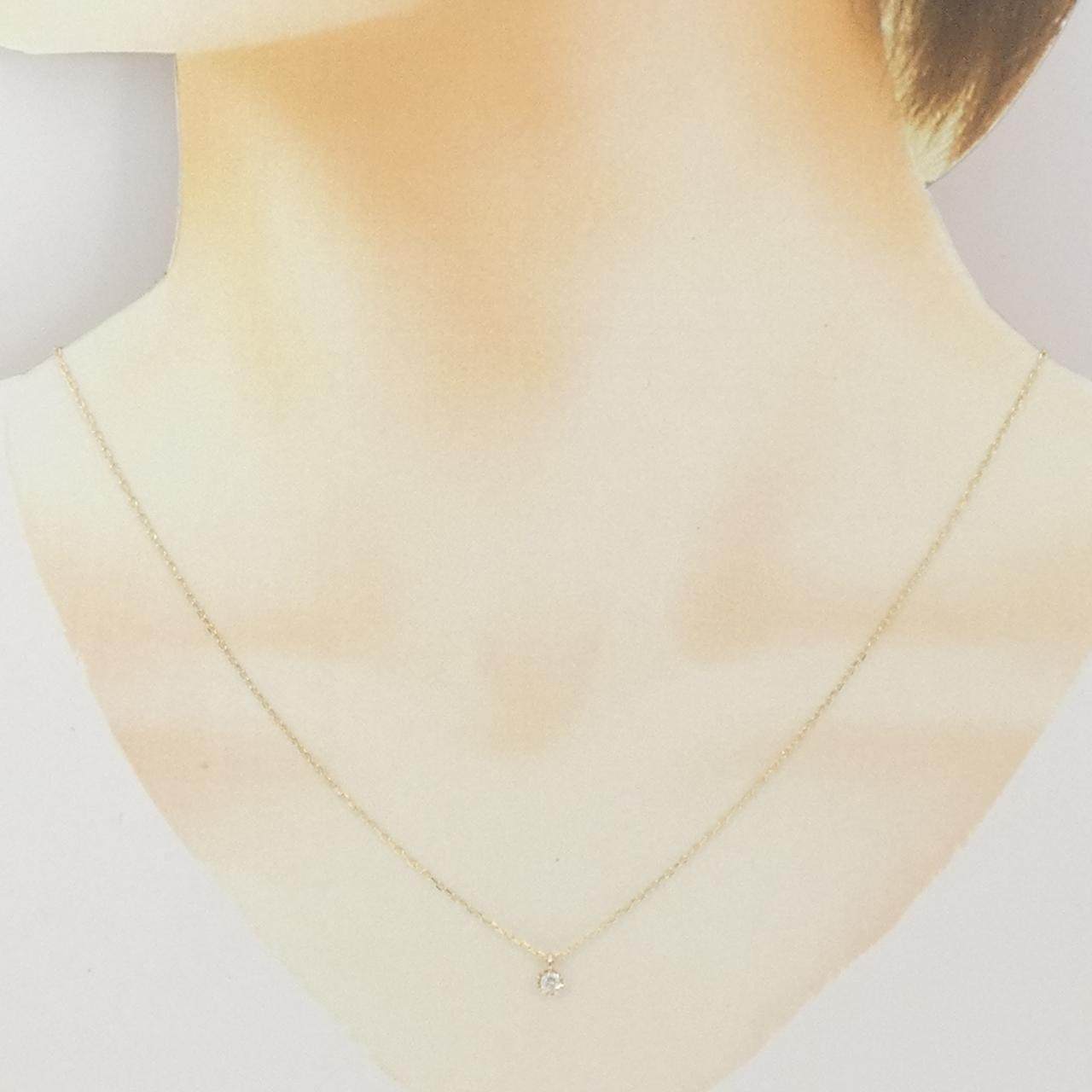 K10イエローゴールド ソリティアダイヤモンドネックレス