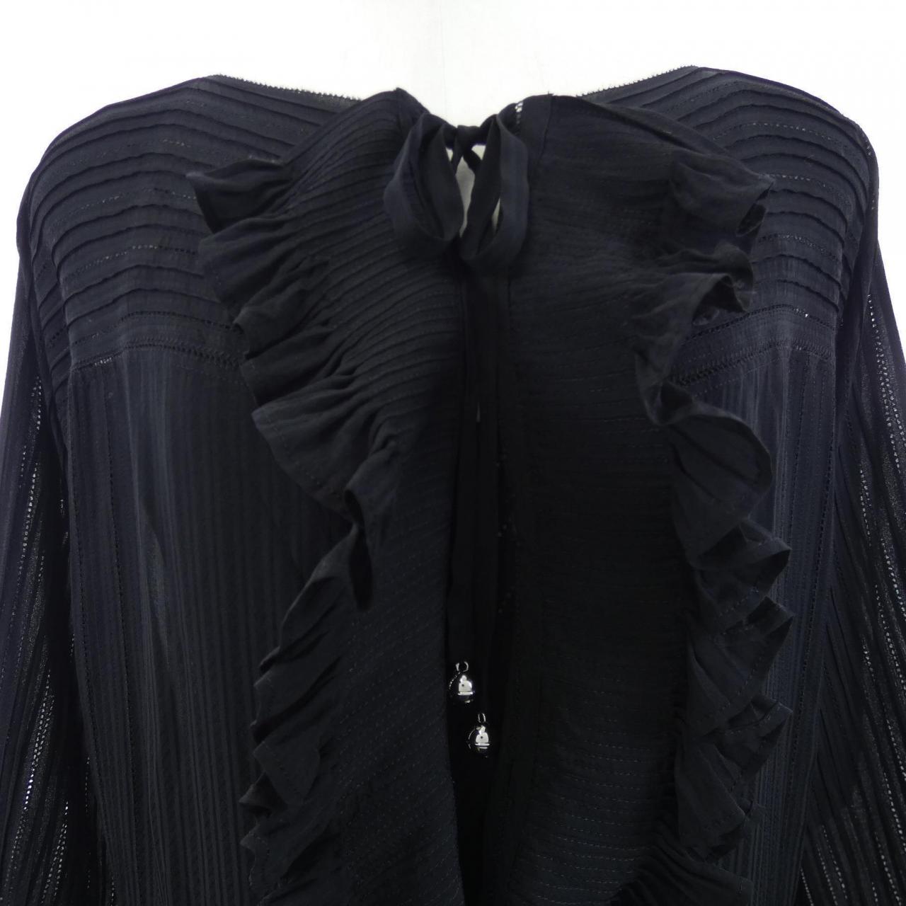 エルメス RUFFLED OPEN WORK DRESS シルクワンピース