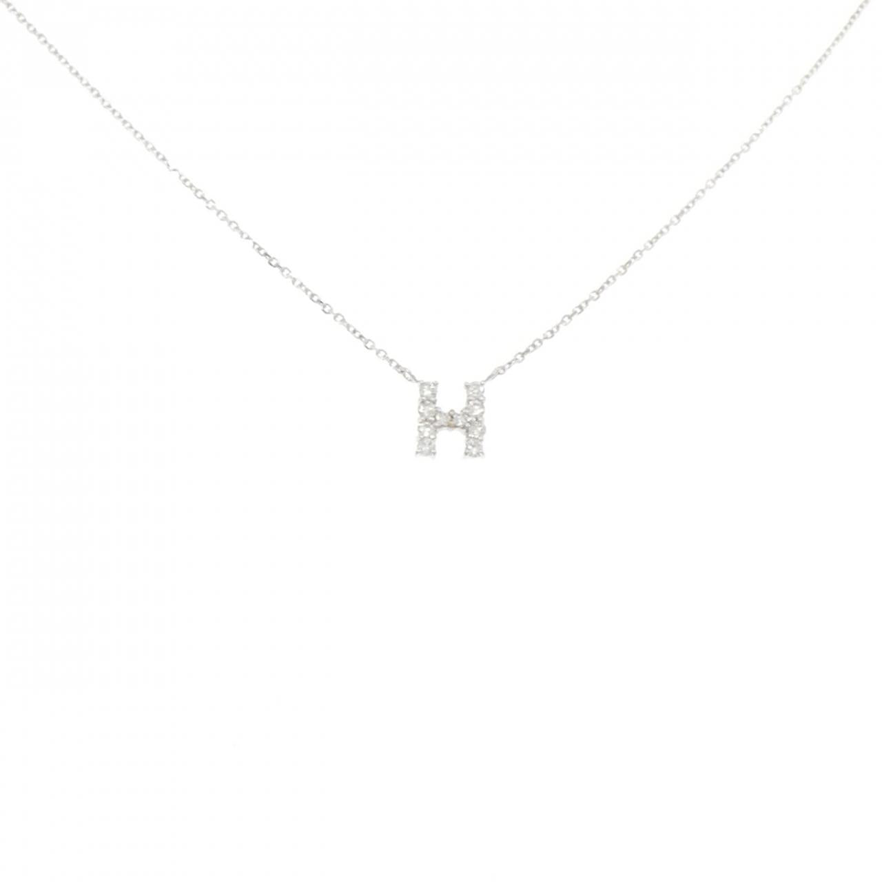 Au750 ダイヤモンド イニシャルH ネックレス