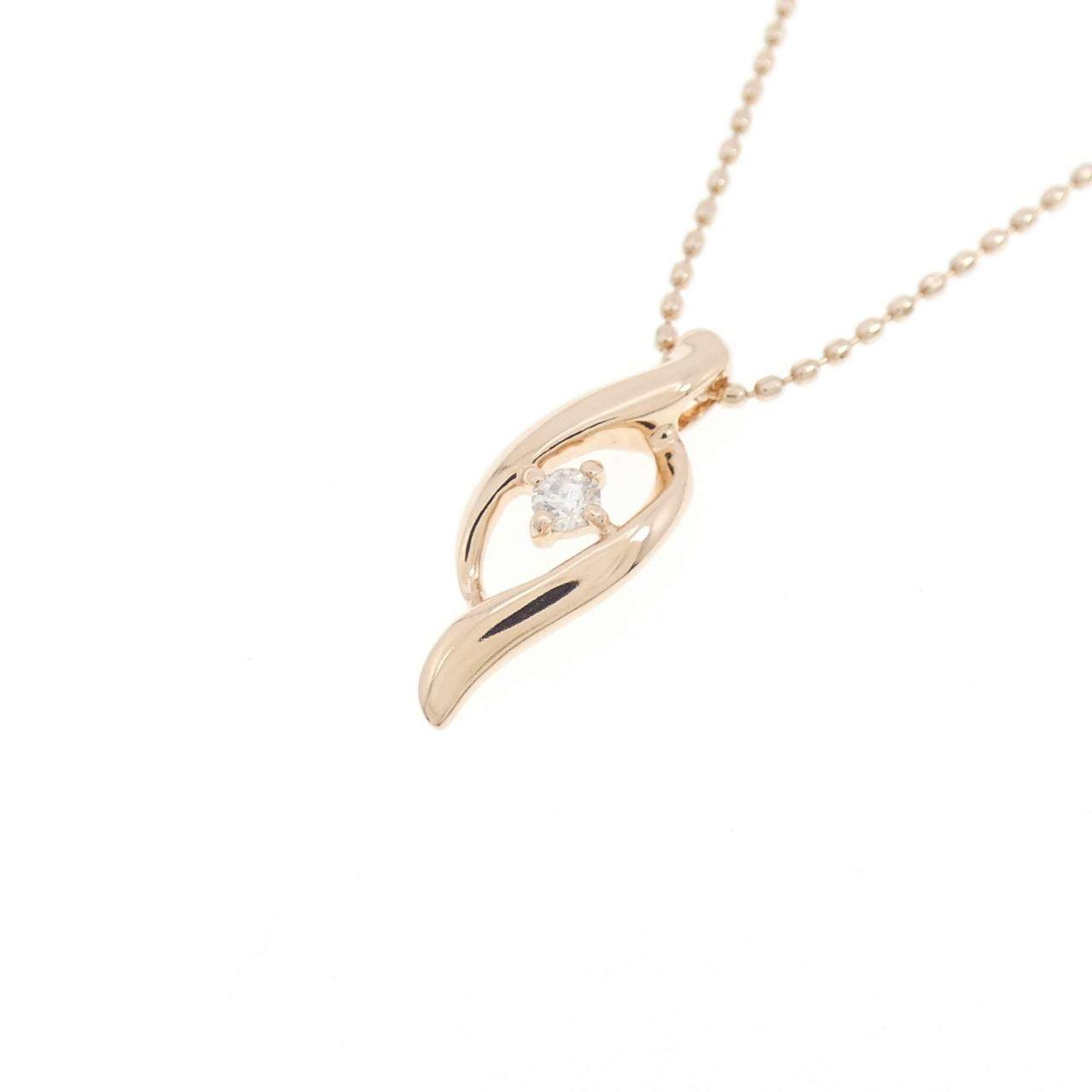 K10ピンクゴールドダイヤモンドネックレス