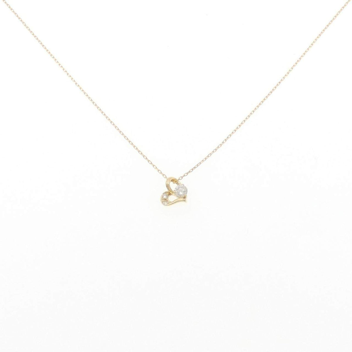 Au750 ハート ダイヤモンド ネックレス