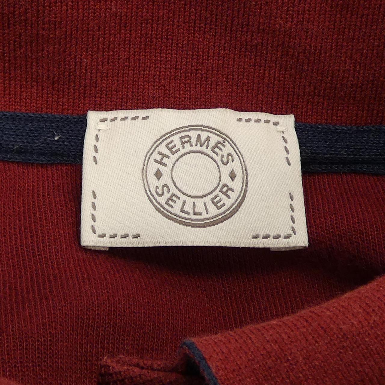 エルメス ドゥブル ジュ セリエ コットンポリエステル ポロシャツ