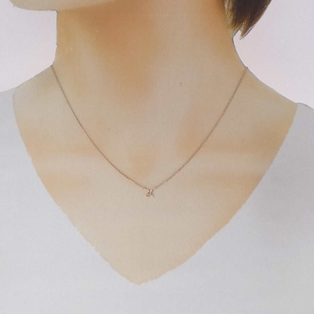 ヨンドシー K10ピンクゴールド ダイヤモンドネックレス