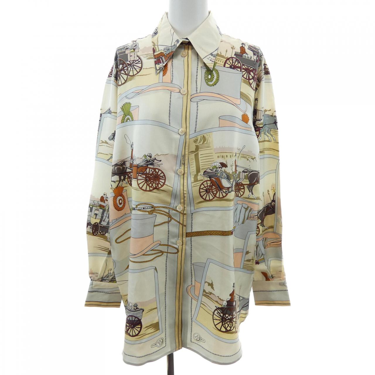 エルメス THE BULL&MOUTH REGENT'S CIRCUS PICCADILL シルクシャツ