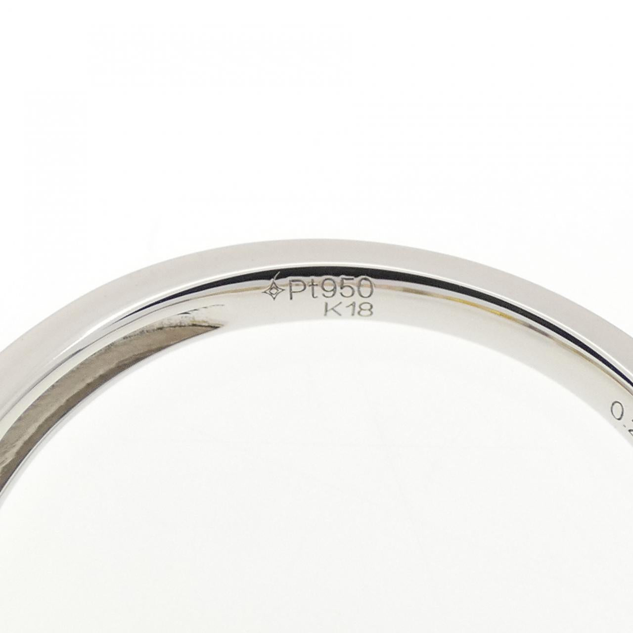 ジーエスティービー プラチナAu750 リング ダイヤモンド 0.24CT