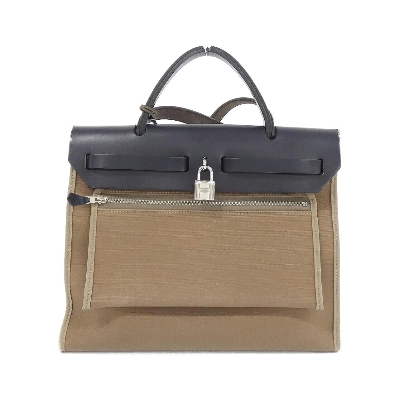 エルメス エールバッグジップPM トワルオフィシエ ヴァッシュハンター ハンドバッグ