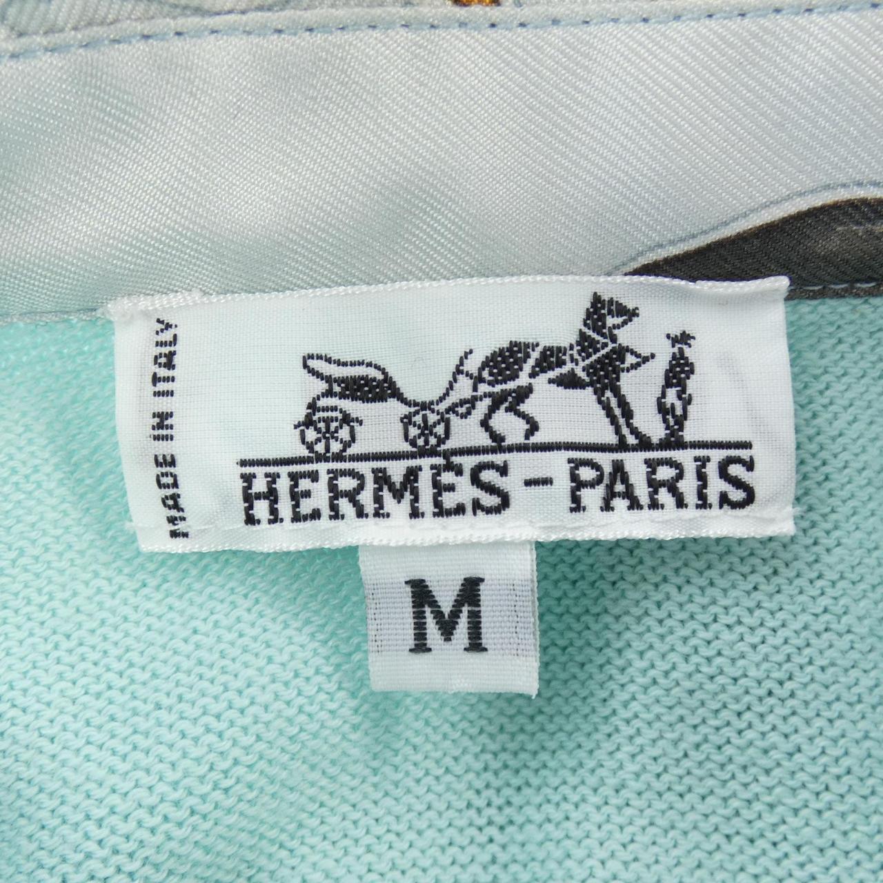 エルメス LAVIE PRECIEVSE DE LA MEDITERRANEE シルクコットンカシミヤポロシャツ