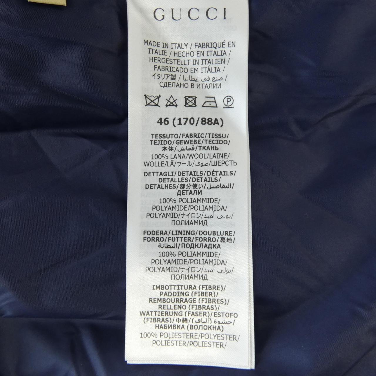グッチ GGウールフランネル パデッドオーバーシャツジャケット