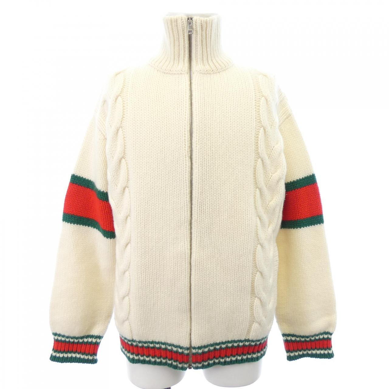 グッチ ケーブルニット ウールジャケット