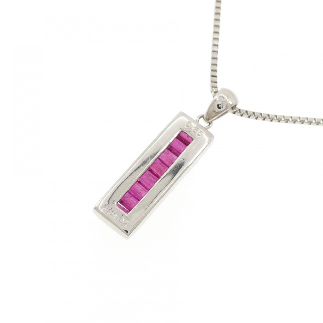 プラチナ 0.66CT ルビー ネックレス