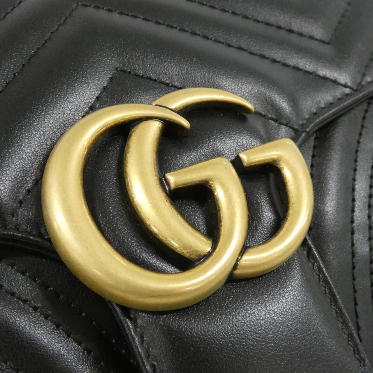 グッチ GGマーモント キルティングシェブロンレザー ショルダーバッグ