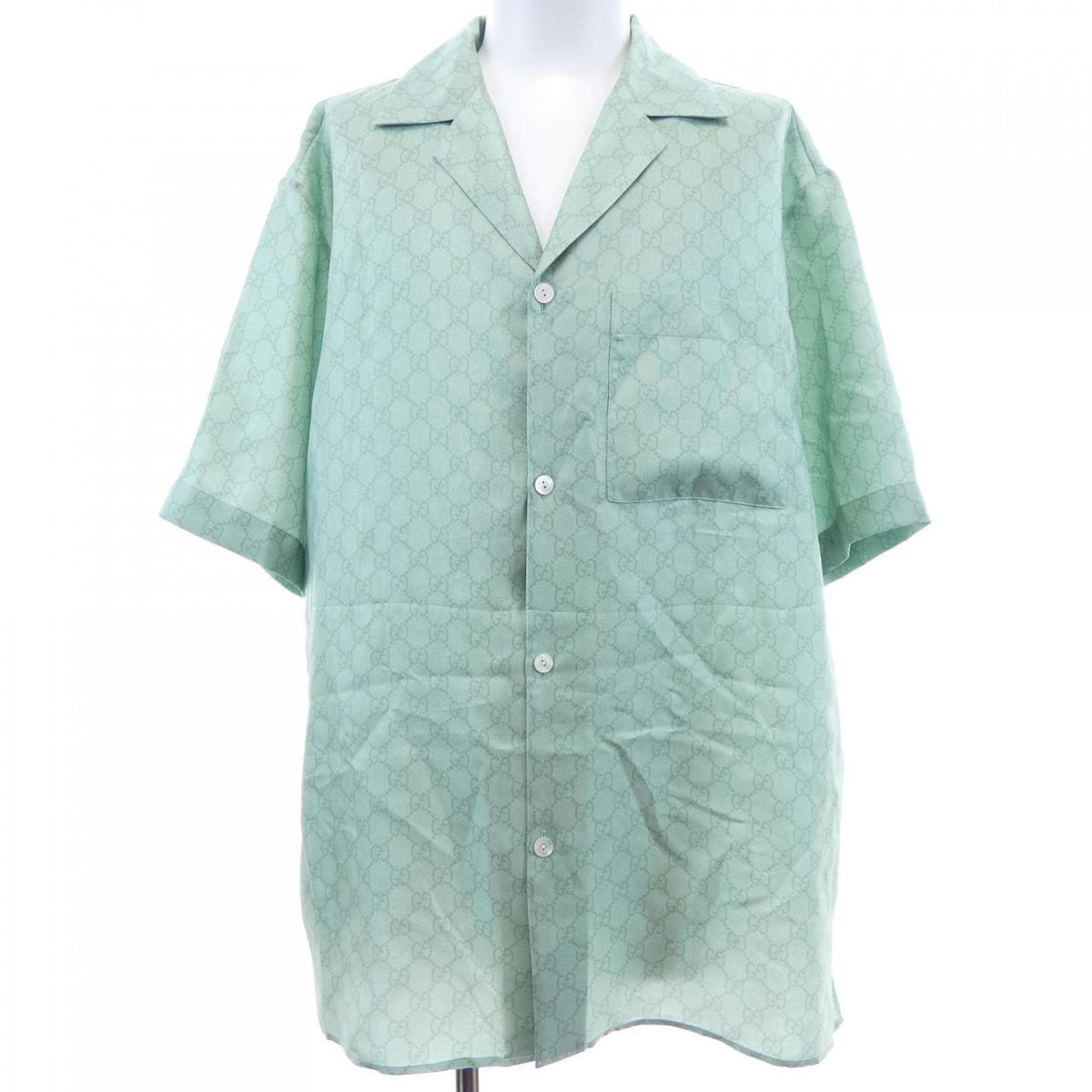 グッチ シルク半袖シャツ