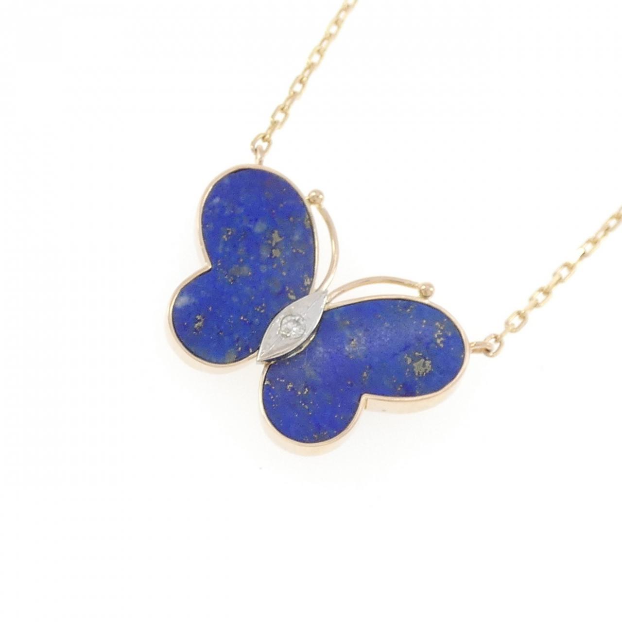 585 Yellow Gold Lapis Lazuli Butterfly Necklace