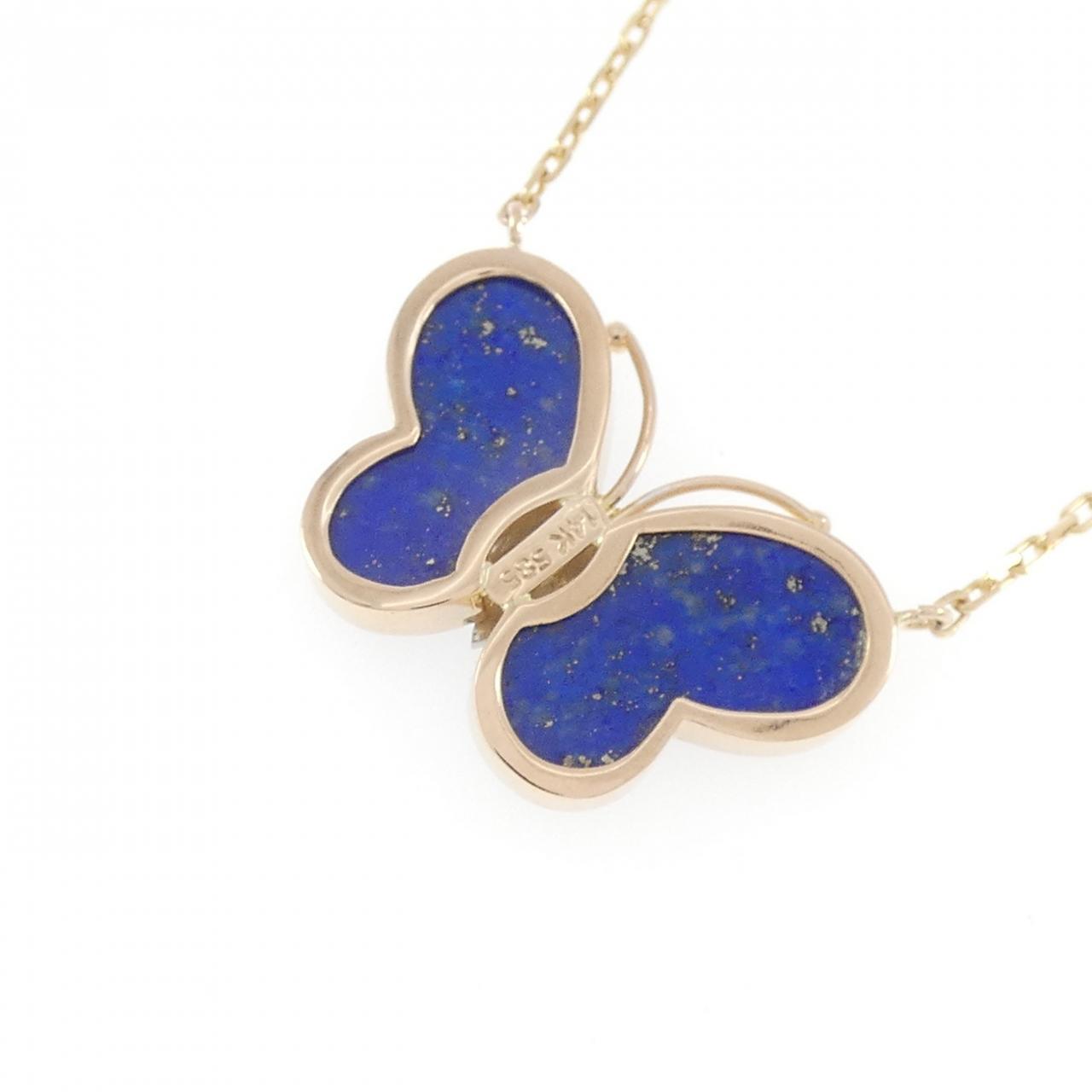585 Yellow Gold Lapis Lazuli Butterfly Necklace