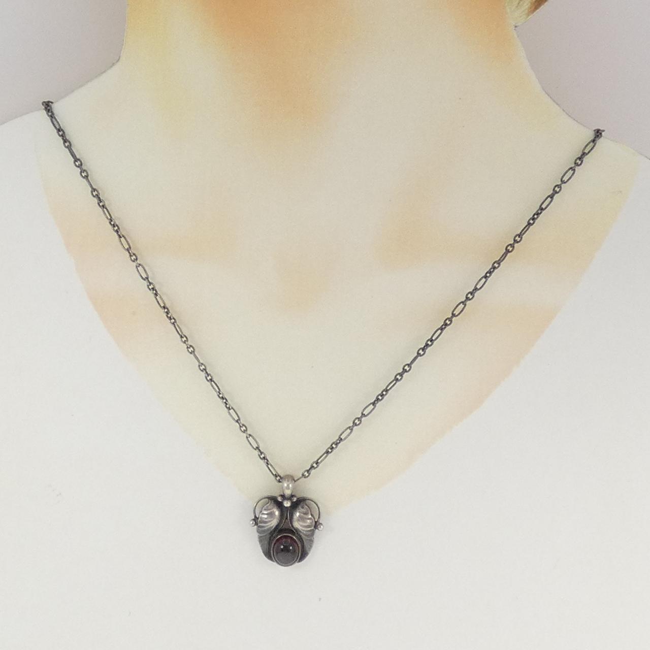 ジョージジェンセン 925シルバー ガーネット ネックレス