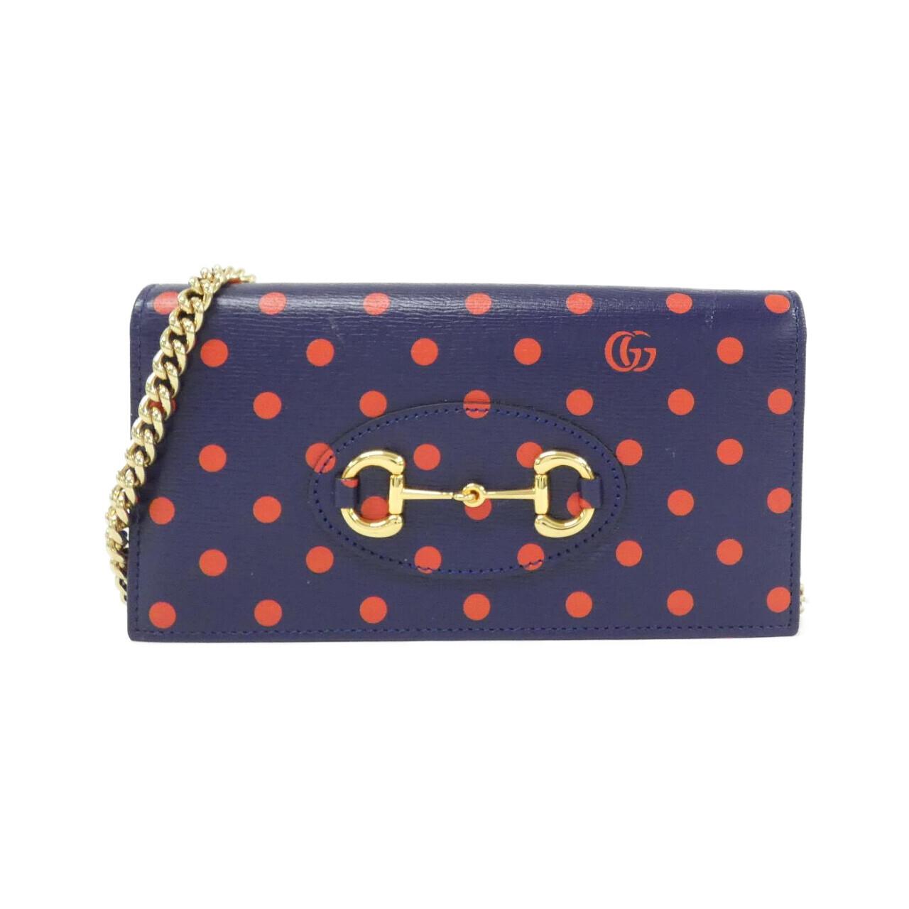 グッチ GUCCI HORSEBIT 1955 レザー チェーンウォレット