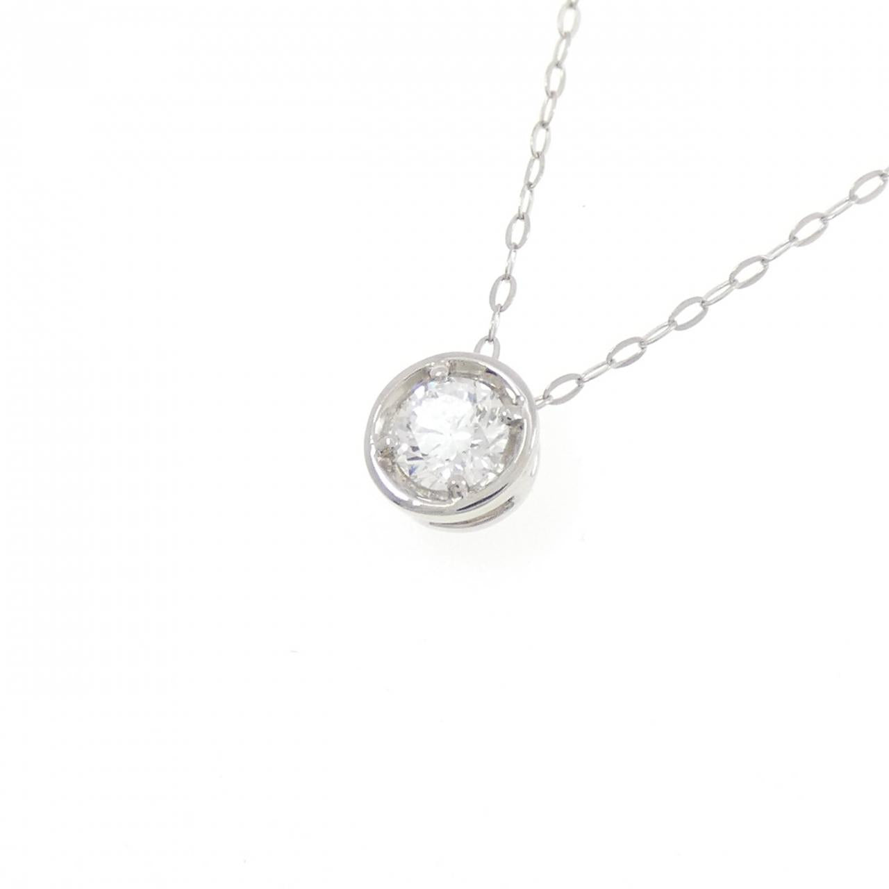 ジーエスティービー Pt950 ダイヤモンドネックレス 0.30CT