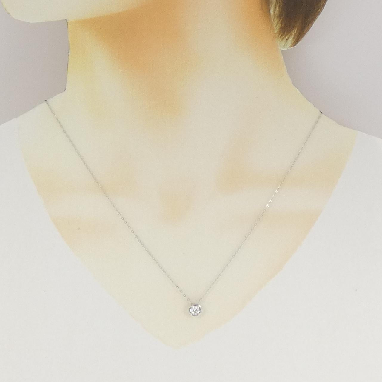 ジーエスティービー Pt950 ダイヤモンドネックレス 0.30CT