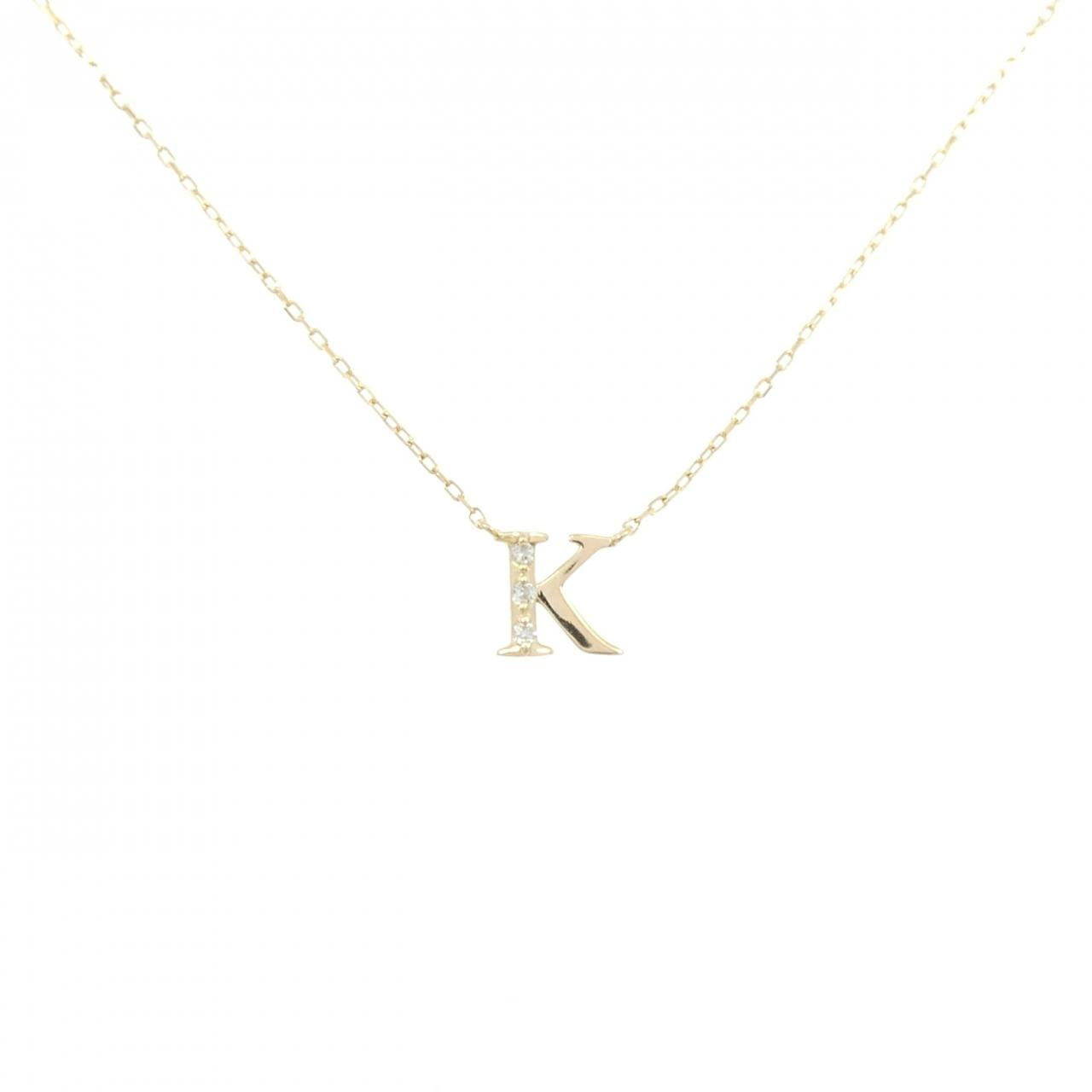 Au750 イニシャルK ダイヤモンドネックレス