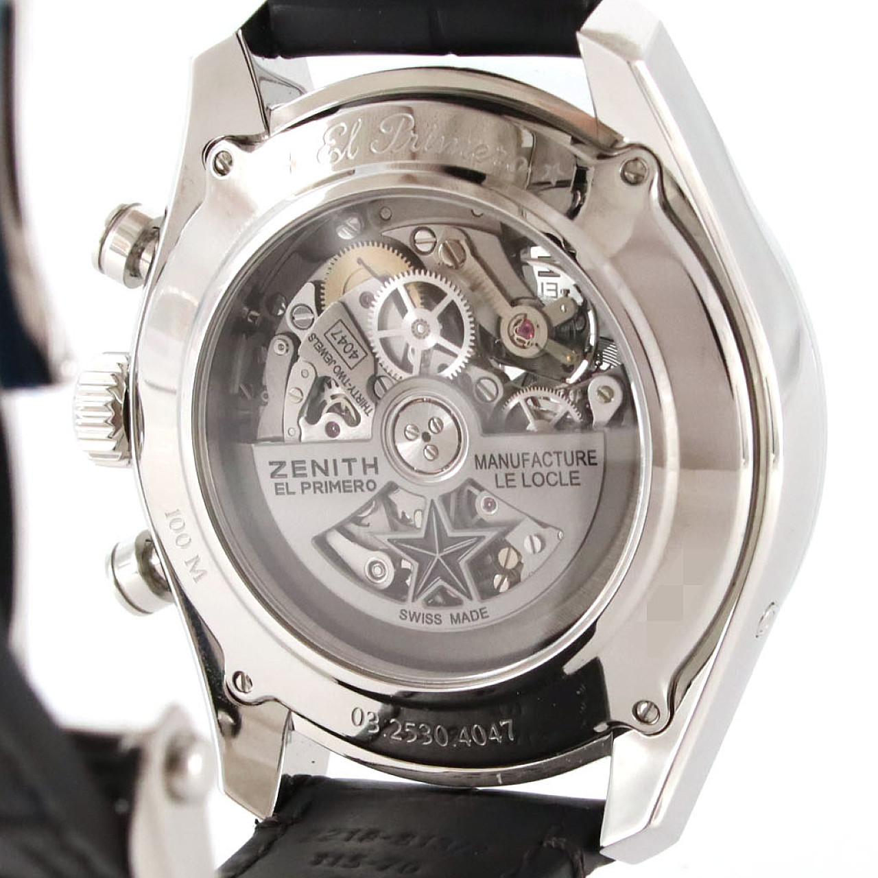 ゼニス クロノマスターエルプリメログランドデイトフルオープン ステンレススチール 自動巻