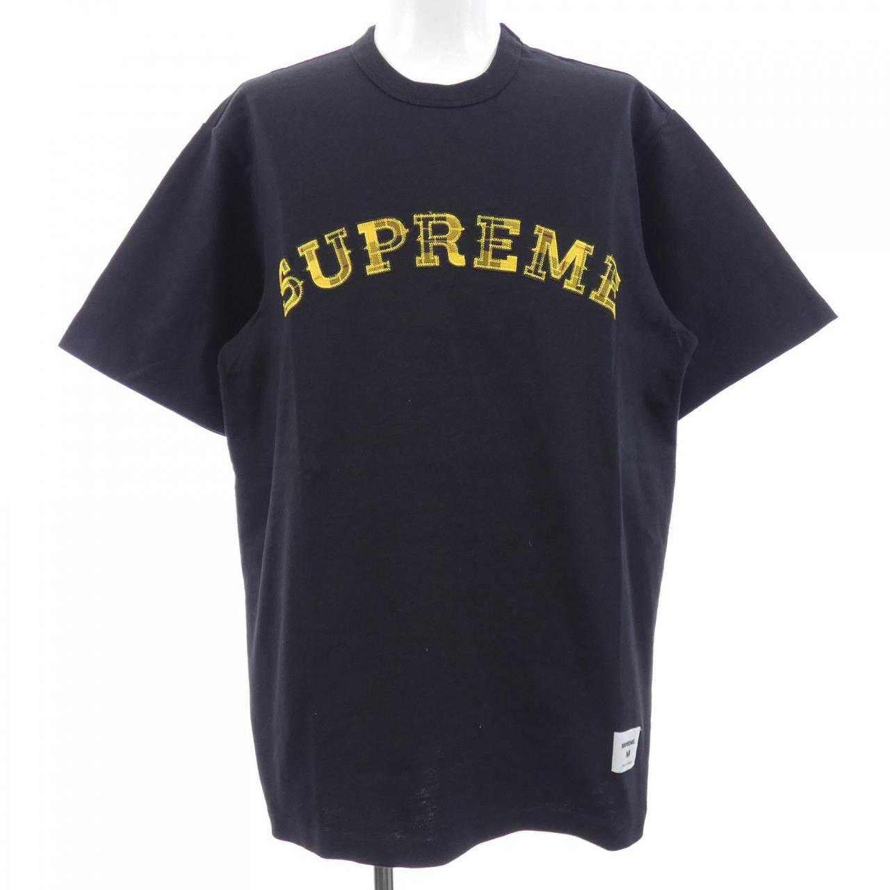 シュプリーム PLAID APPLIQUE コットンTシャツ