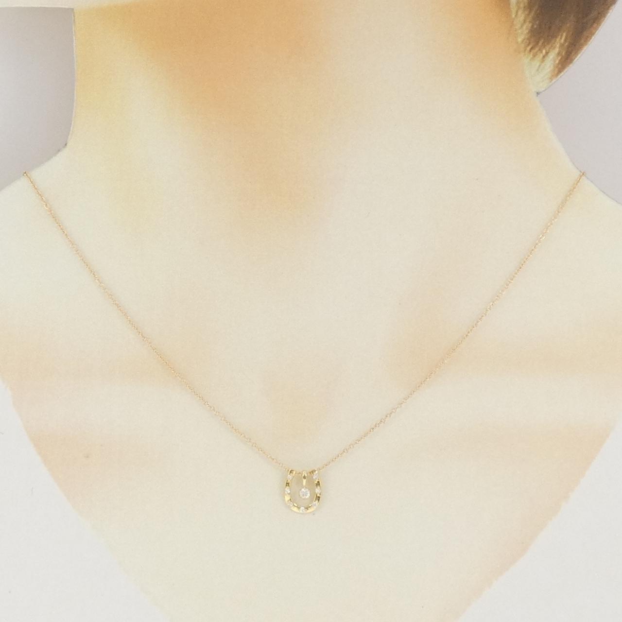 K18イエローゴールド ホースシュー ダイヤモンド ネックレス