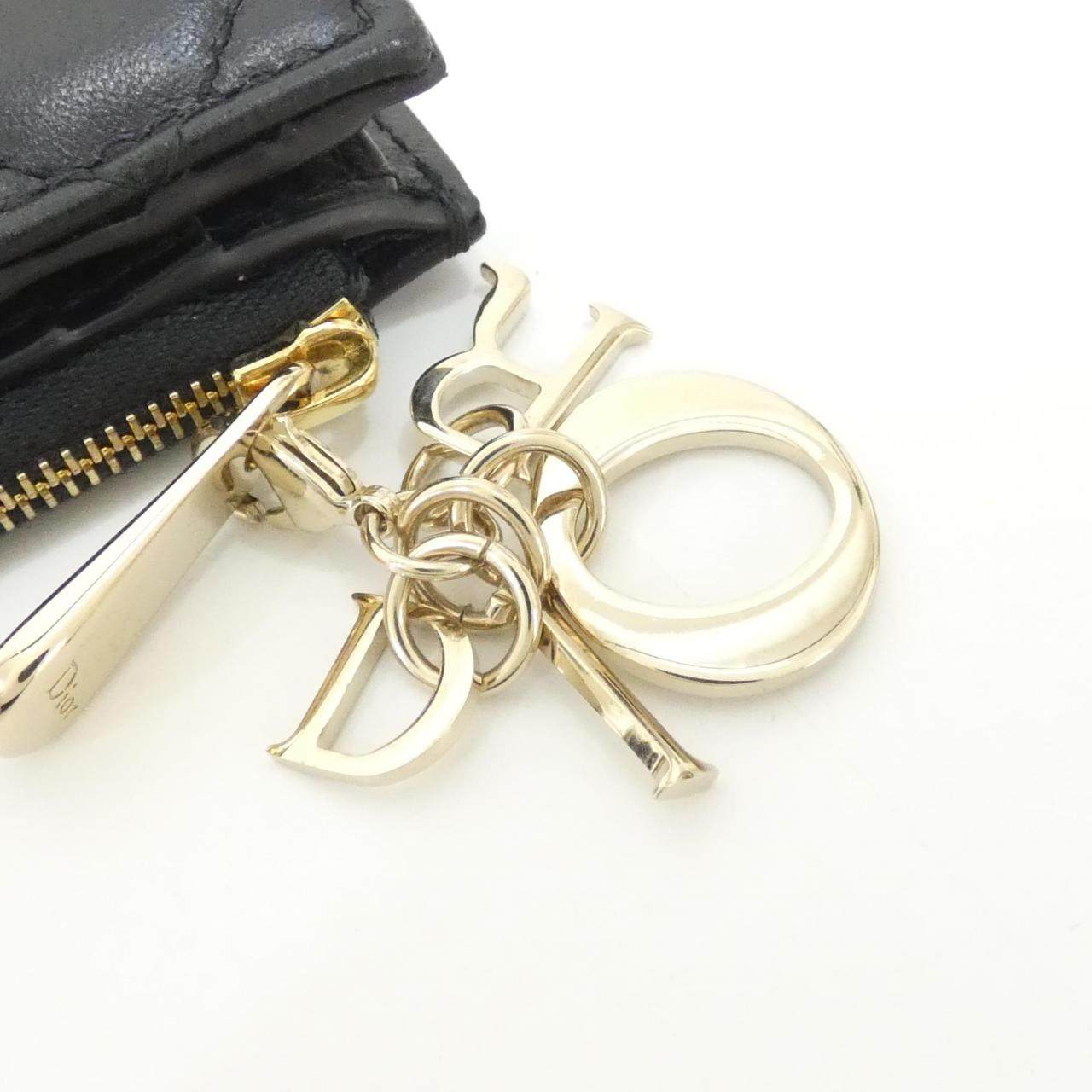 クリスチャンディオール LADY DIOR DHALIA ラム 2つ折り財布