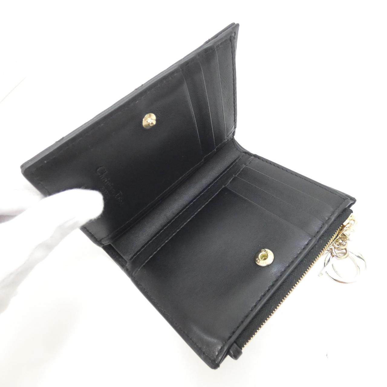 クリスチャンディオール LADY DIOR DHALIA ラム 2つ折り財布