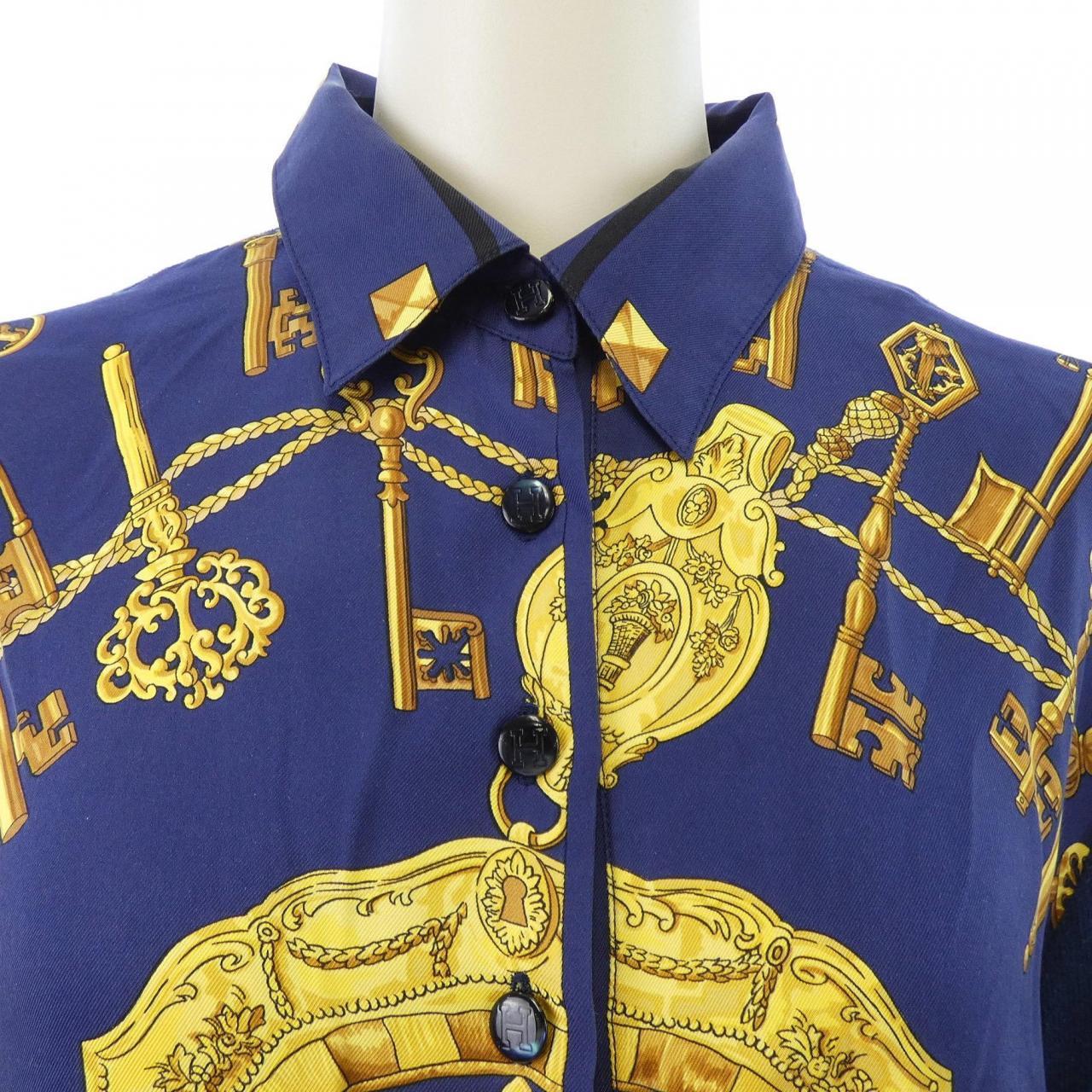 エルメス LES CLES シルクコットンカシミヤ トップス
