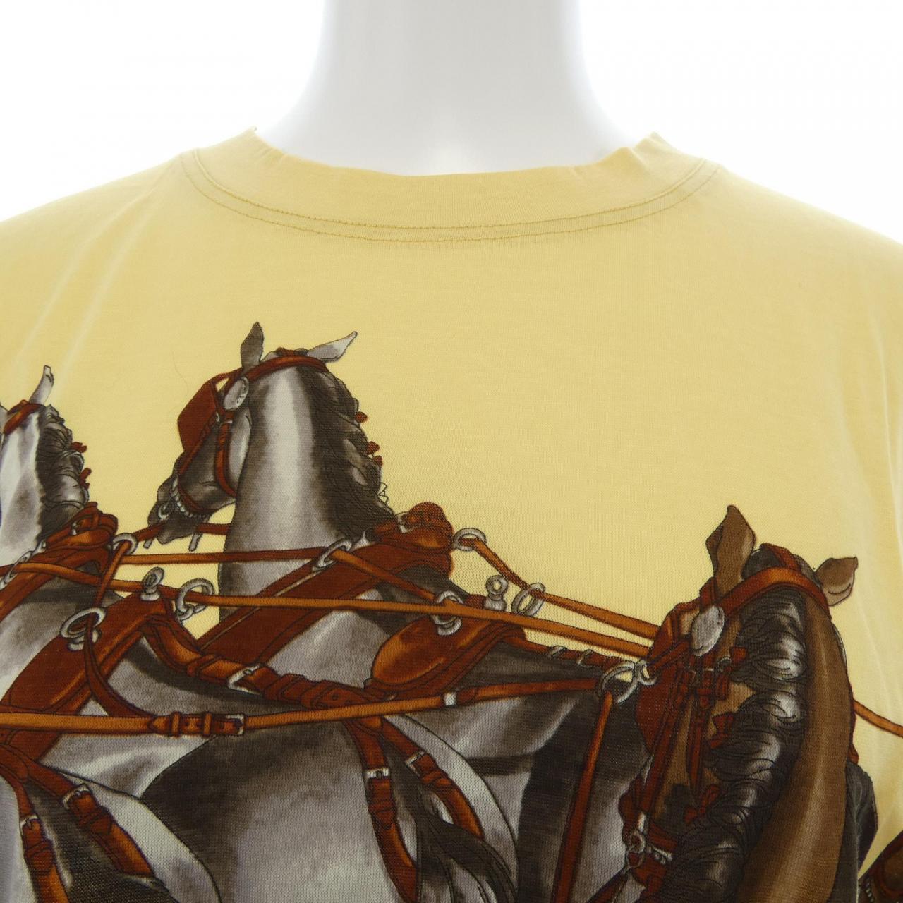 エルメス ATTELAGE EN ARBALETE コットンTシャツ