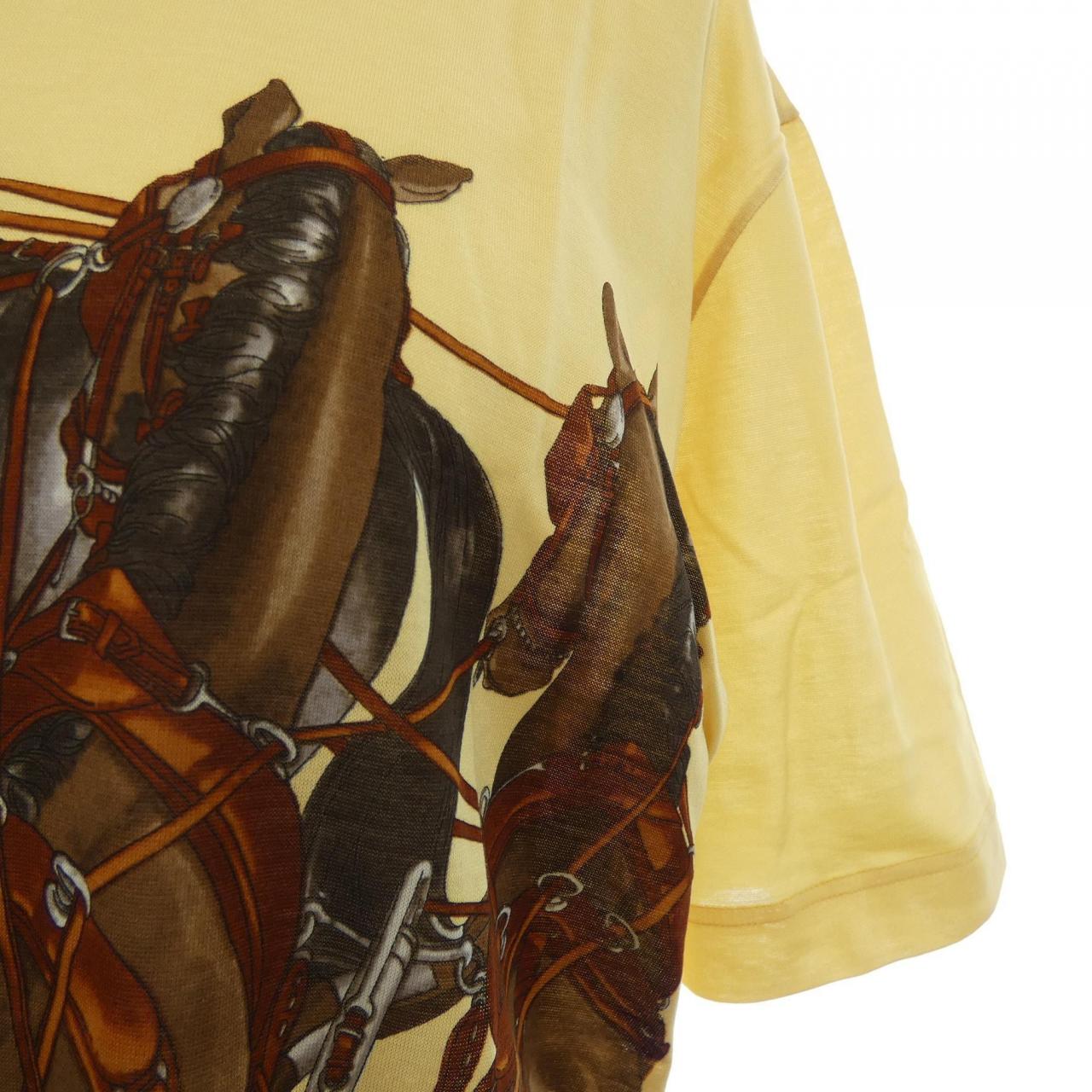 エルメス ATTELAGE EN ARBALETE コットンTシャツ