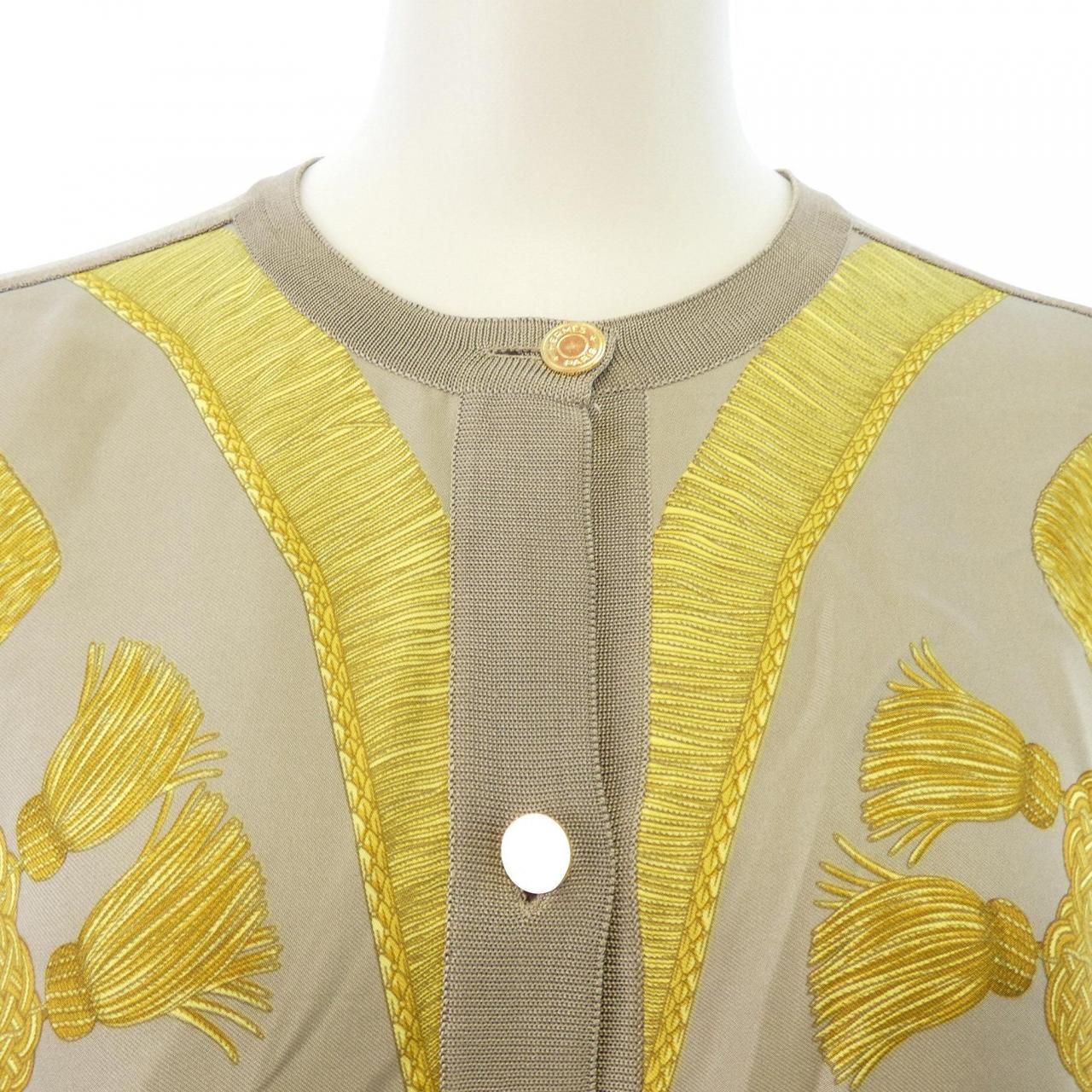 エルメス POSTE ET CAVALERIE シルクカーディガン