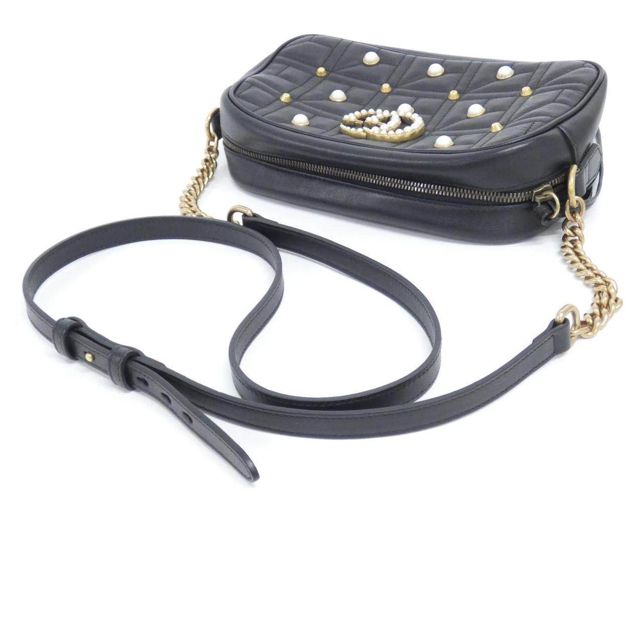 グッチ GGマーモント レザーショルダーバッグ