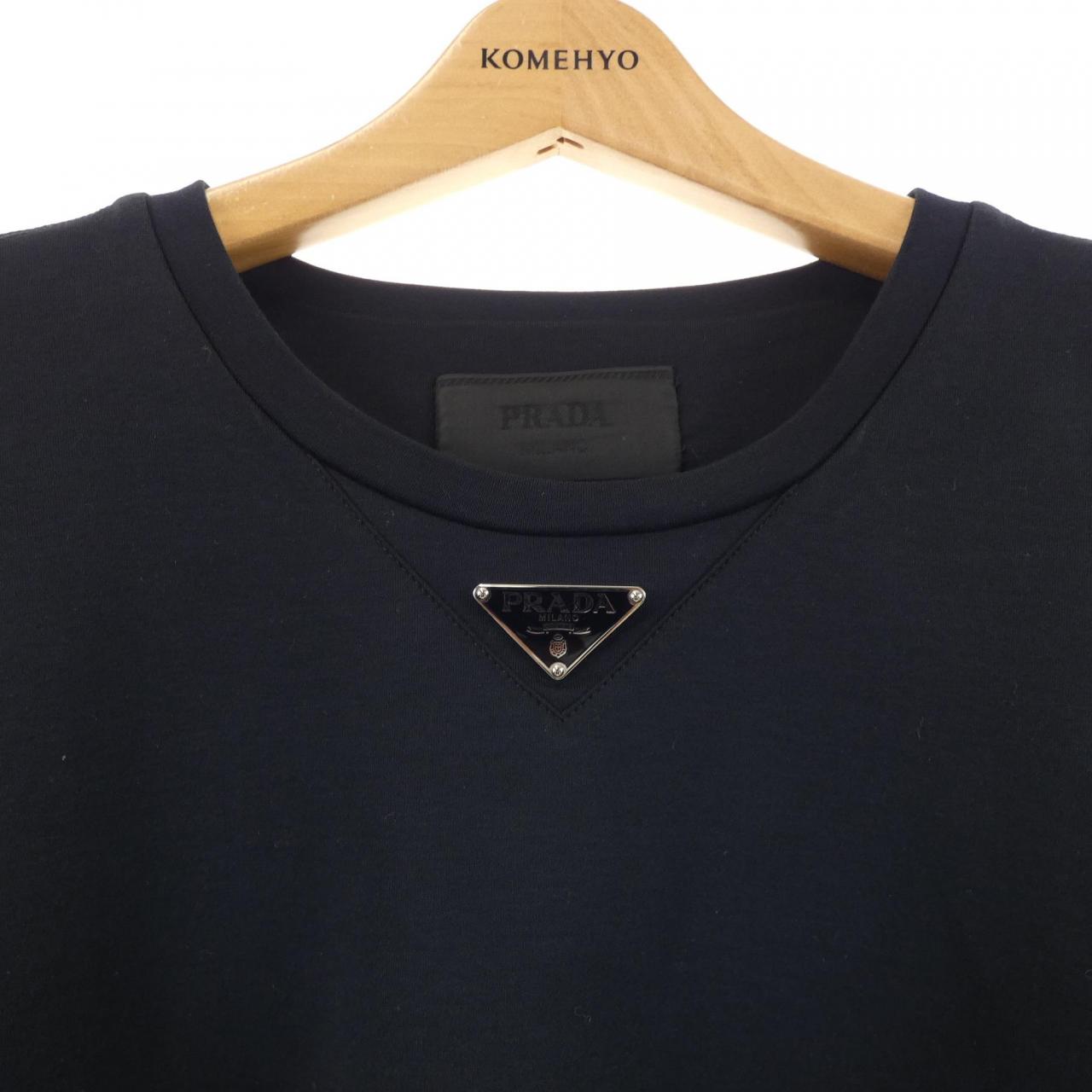 プラダ トライアングルロゴ コットンTシャツ