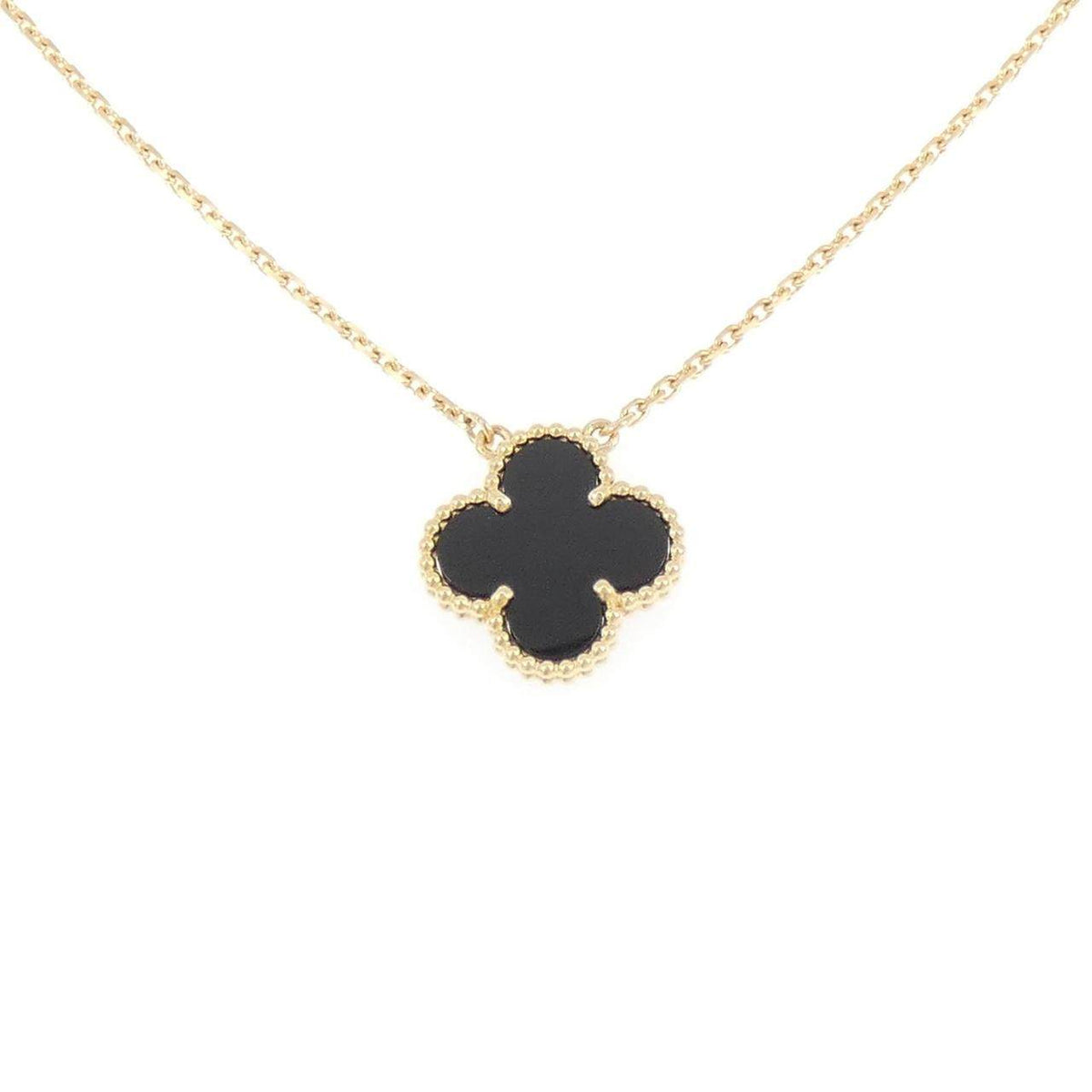 ヴァンクリーフアンドアーペル ヴィンテージアルハンブラ オニキス Au750 ネックレス