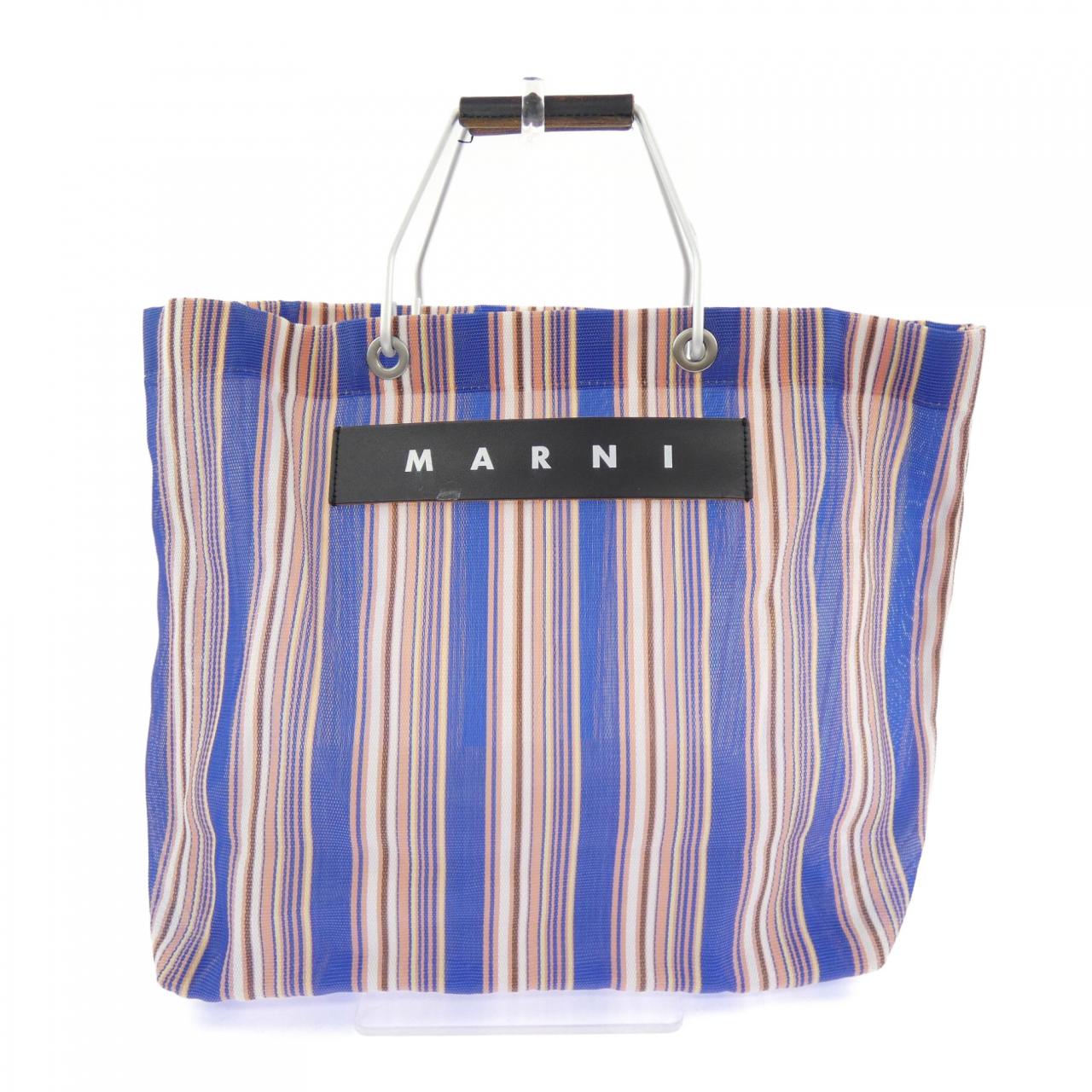 マルニ MARNI MARKET ストライプキャンバストートバッグ