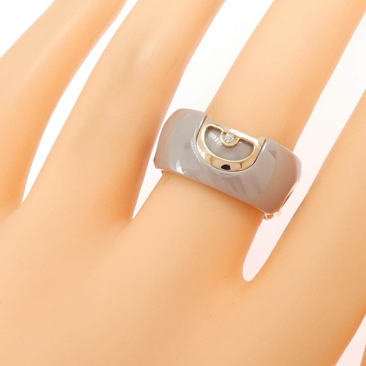 ダミアーニ D.アイコン 750ピンクゴールド セラミック ダイヤモンド リング