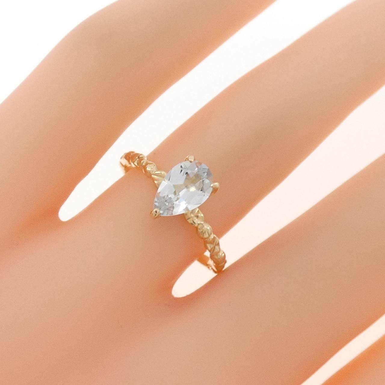 クロチェ K10イエローゴールド アクアマリン リング