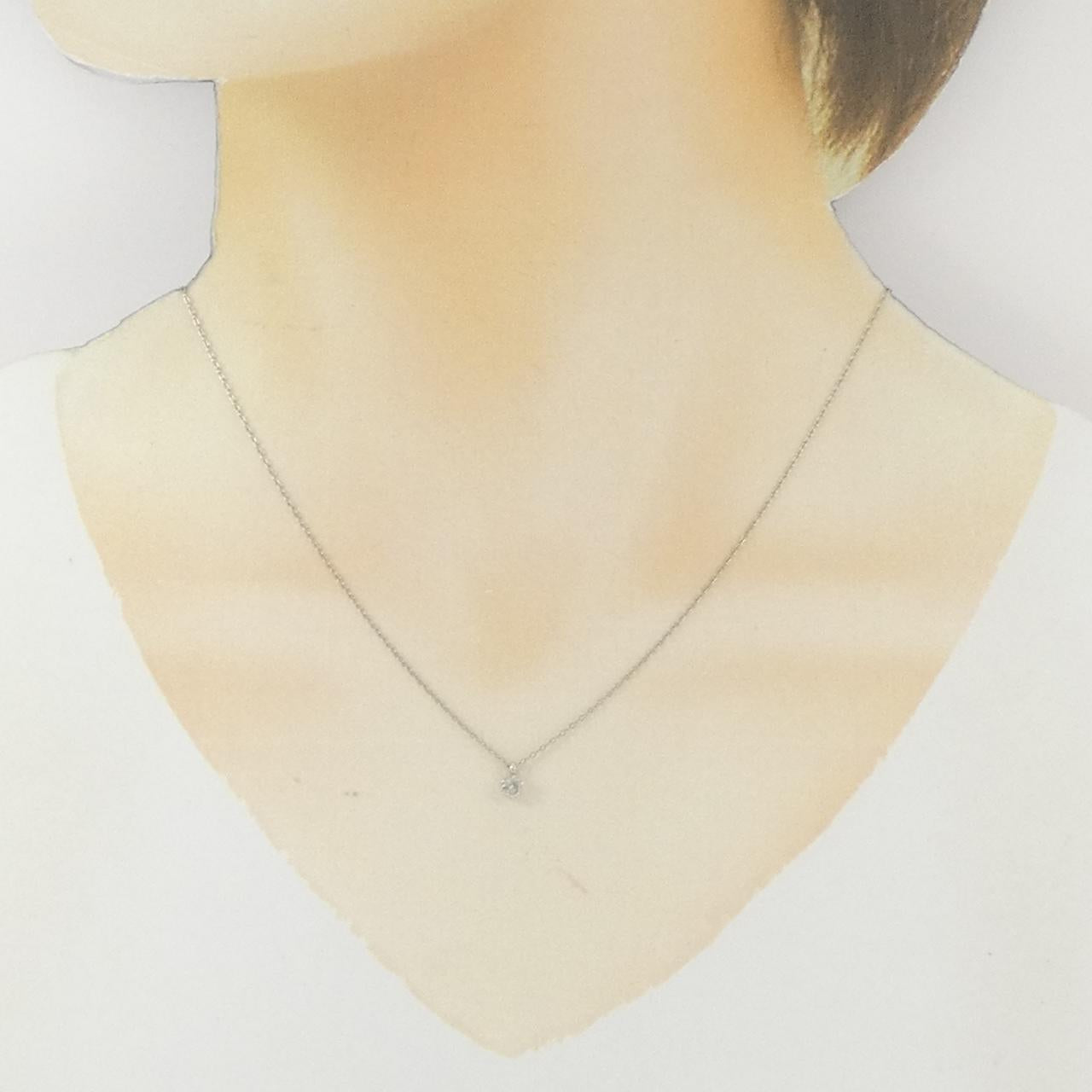 PT850 プラチナ ソリティアダイヤモンドネックレス