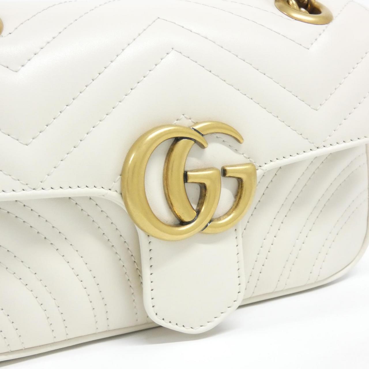 グッチ GGマーモント キルティングシェブロンレザーショルダーバッグ