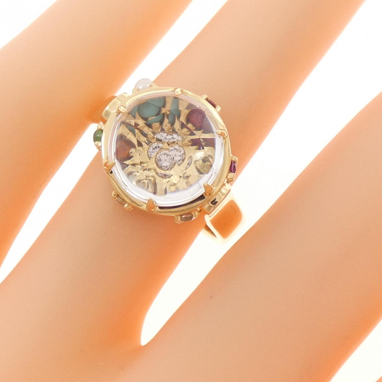 ルジアダ Au750 カラーストーン ダイヤモンド パール リング